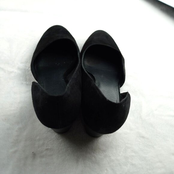 Eileen Fisher Black‎ Suede D'Orsay Block Heel Pumps Size 7.5 - Picture 4 of 9